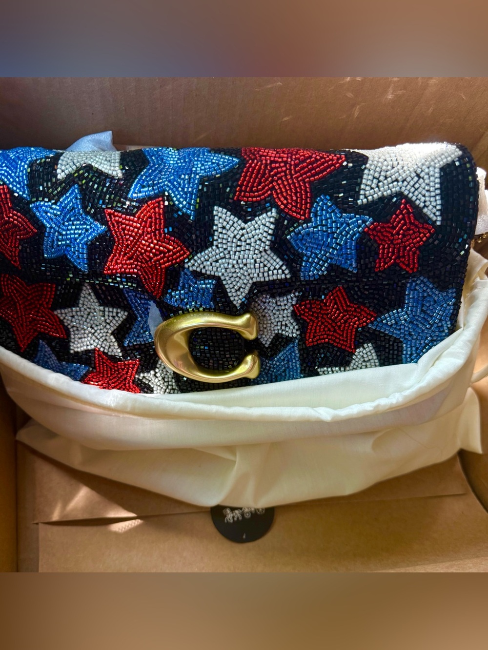 Coach Beaded Star Crossbody Bag - Red, White & Blue Americana limited nwt